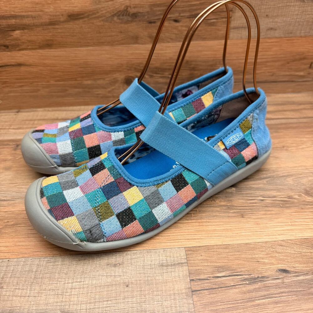 Keen Womens Size 9 Wide Multicolor Woven Mary Jane Flats Slip On Comfort Shoes